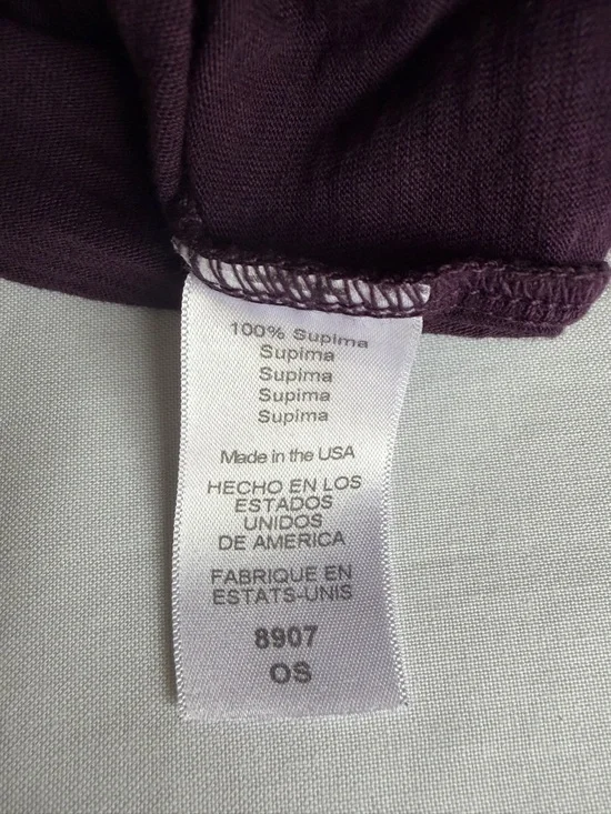 Michael Stars Trudy Crew Tee Supima Cotton Slub Color Gypsy (Eggplant) Small NWT - Picture 7 of 11